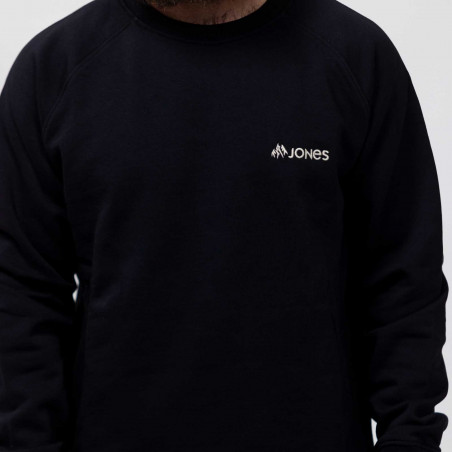 Jones Sierra Organic Cotton Crew Sweatshirt in the Stealth Black colorway