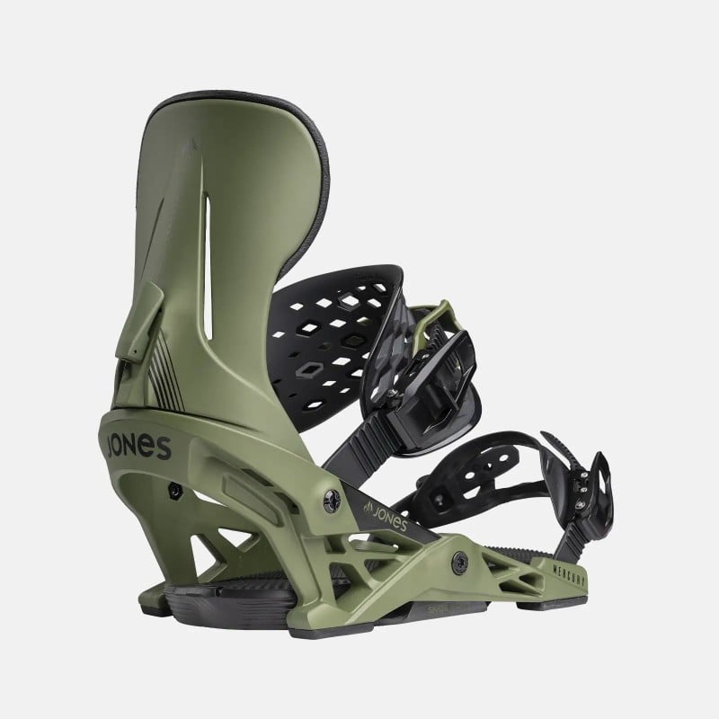 Jones Men's Mercury Snowboard Binding 2025 in the Green colorway - Back view