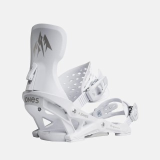 Jones Women's Equinox Snowboard Binding 2025 in Cloud White colorway - Back view