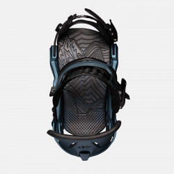 Jones Mercury Snowboard Bindings featuring SkateTech, shown in Storm Blue color, top view