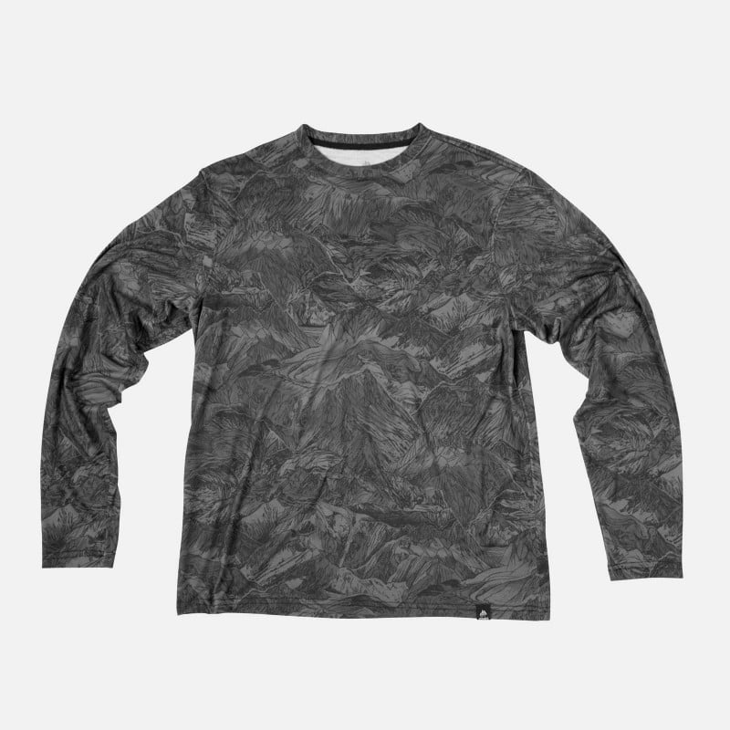 Recycled long sleeve tech tee - Mt Moran - Front
