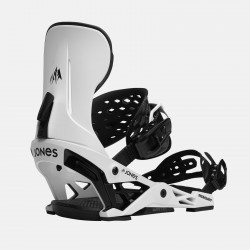 Men's Mercury Snowboard Binding, featuring SkateTech, in Cloud White, back view.
