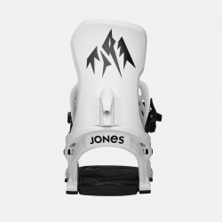 Jones Men's Meteorite Snowboard Binding in snow white, featuring Skate Tech, highback view.